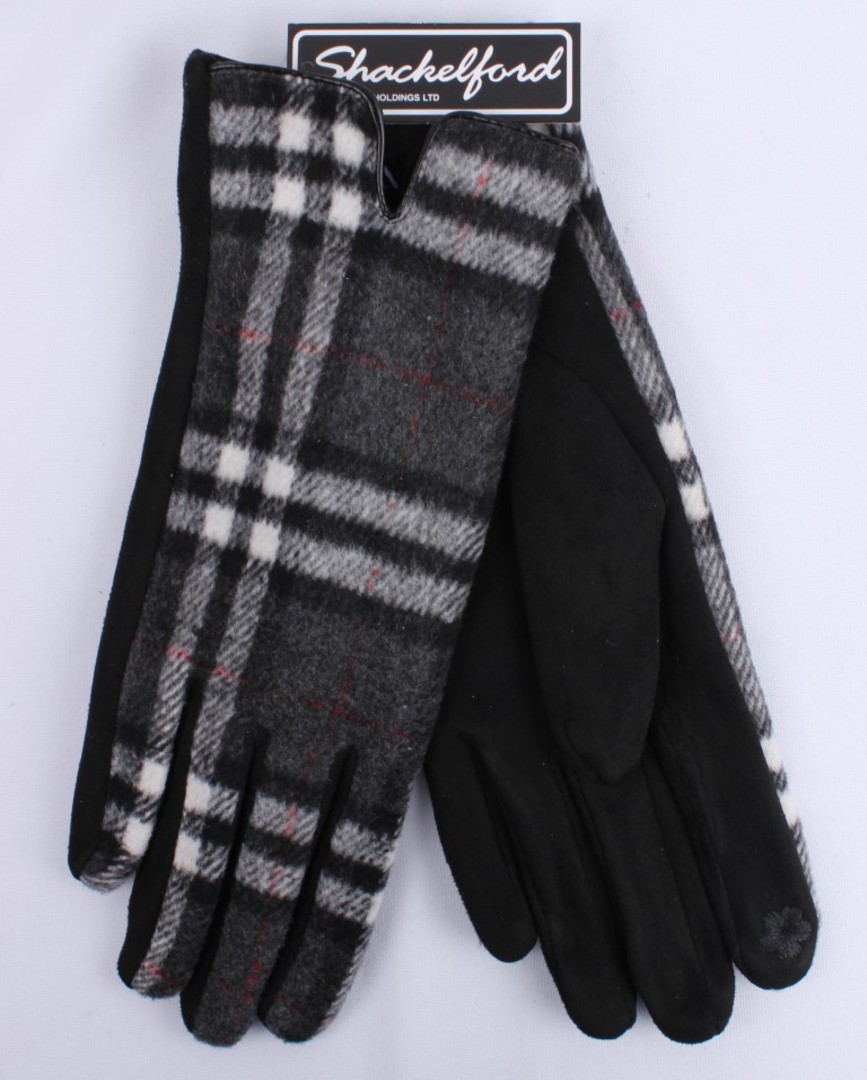 Shackelford plaid knit glove blk STYLE:S/LK5068BLK image 0